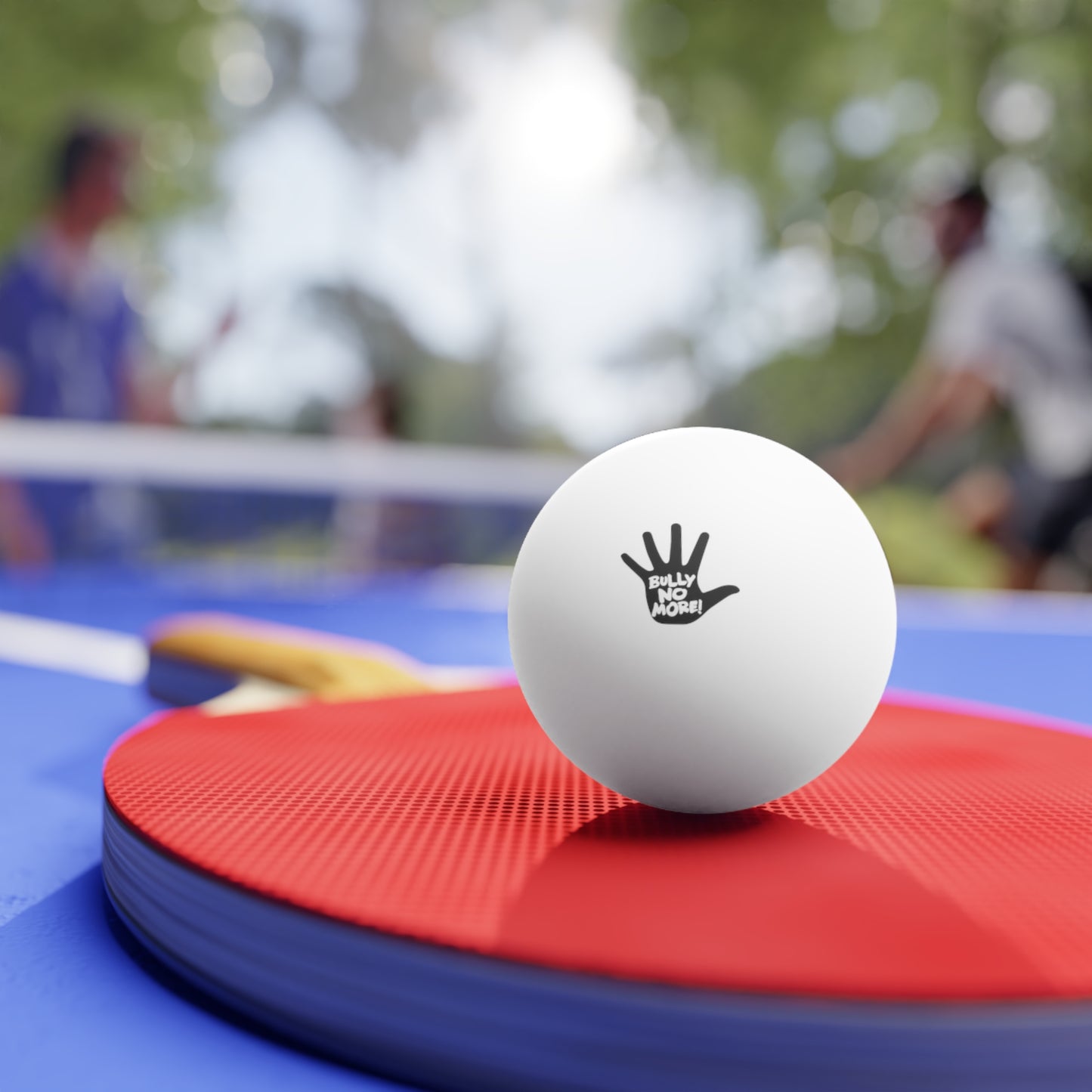 Bully No More Ping Pong Balls โ Motivational Custom Table Tennis Balls Set of 6 โ Anti-Bullying Gifts โ Printed Game Balls, White or Orange