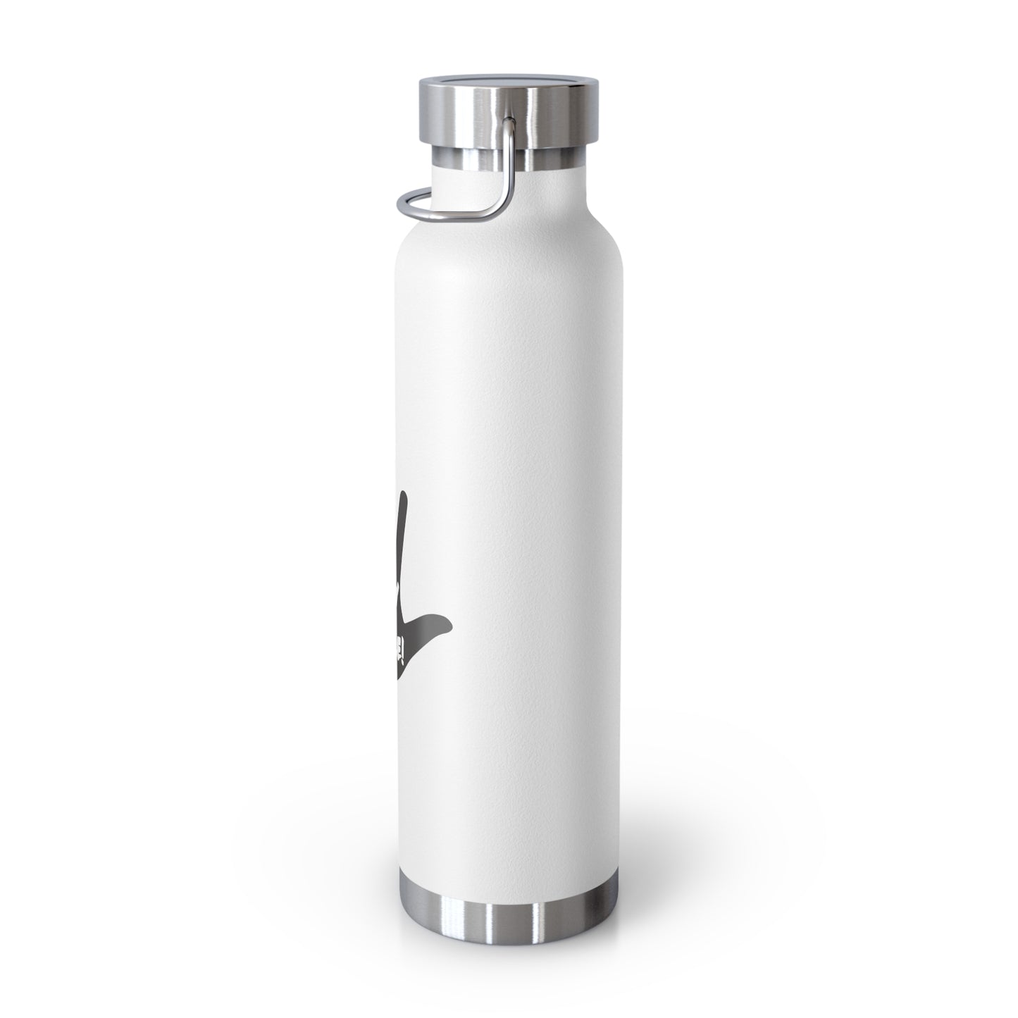 Copper Vacuum Insulated Bottleโ Anti Bullying Stainless Steel Thermos with Black Hand Logo โ Hot Cold BPA-Free Water Bottle โ 22oz
