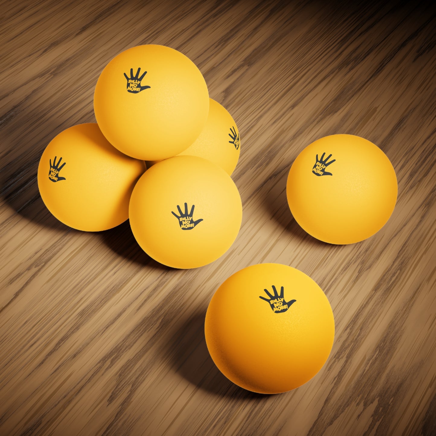 Bully No More Ping Pong Balls โ Motivational Custom Table Tennis Balls Set of 6 โ Anti-Bullying Gifts โ Printed Game Balls, White or Orange
