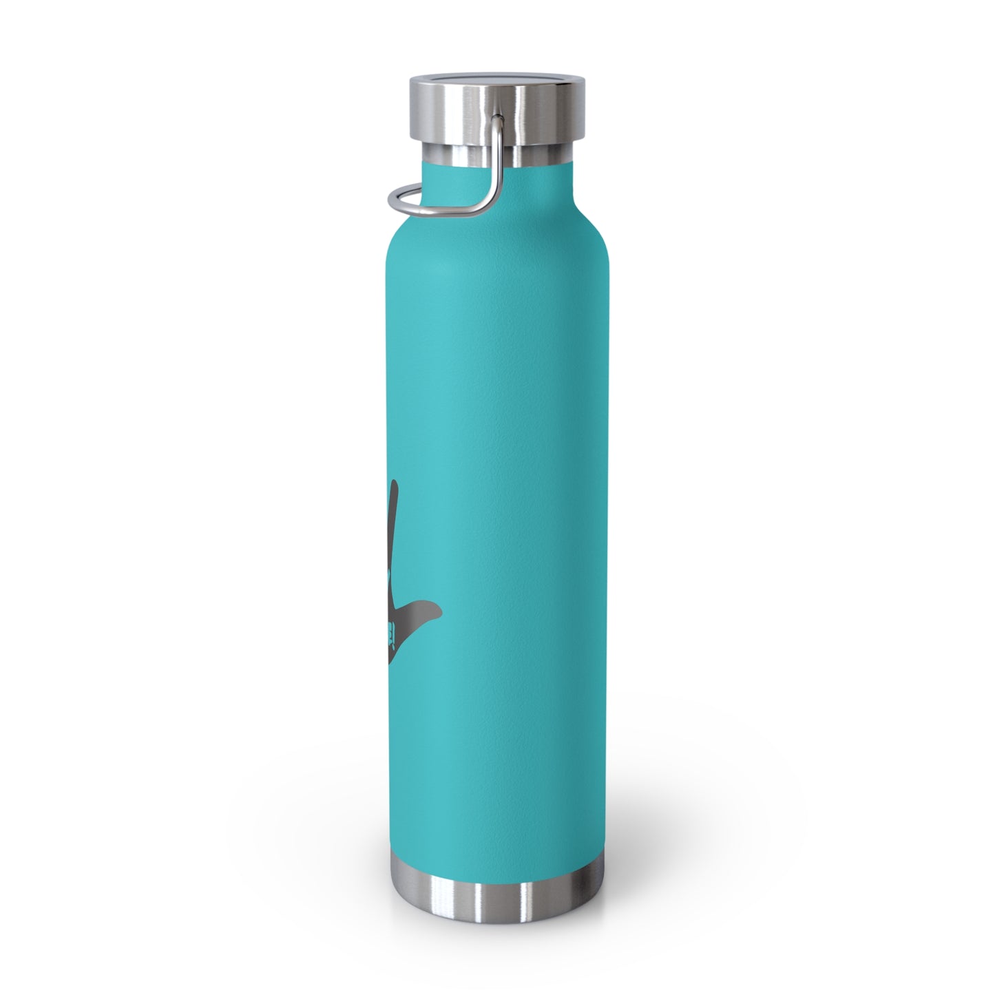 Copper Vacuum Insulated Bottleโ Anti Bullying Stainless Steel Thermos with Black Hand Logo โ Hot Cold BPA-Free Water Bottle โ 22oz